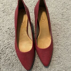 Corso Como Red Textured Heels